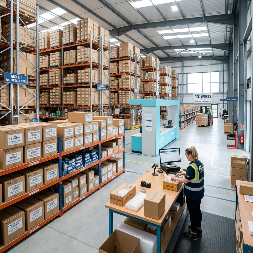 Flypro logistics center and pan-India wholesale sports warehousing facility